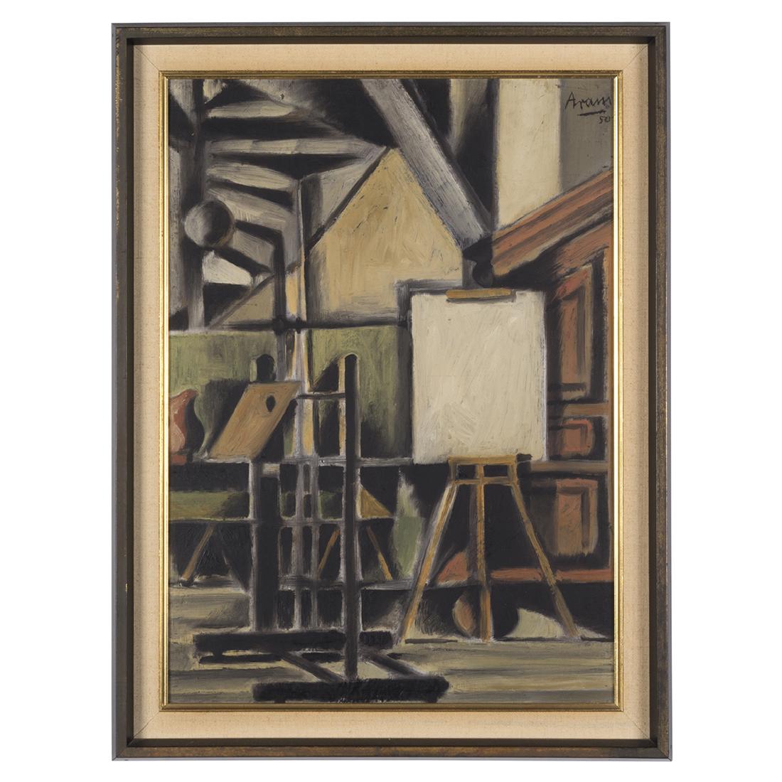 Gottlieb Michael Aram 'L'Atelier, Paris' Painting (1 of 3)