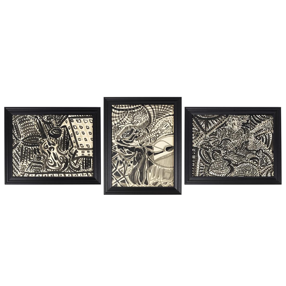 Gottlieb Michael Aram Pen and Ink Washes (3) (1 of 7)