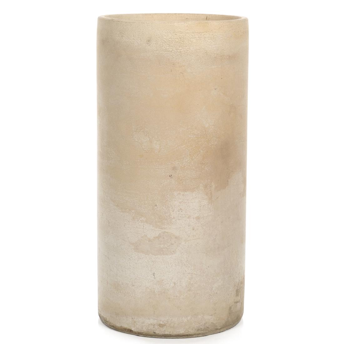 Architectural Pottery Bisque Tall Cylinder: Bisque cylinder by Architectural Pottery, 1950s. 21'' H x 10.5'' D.