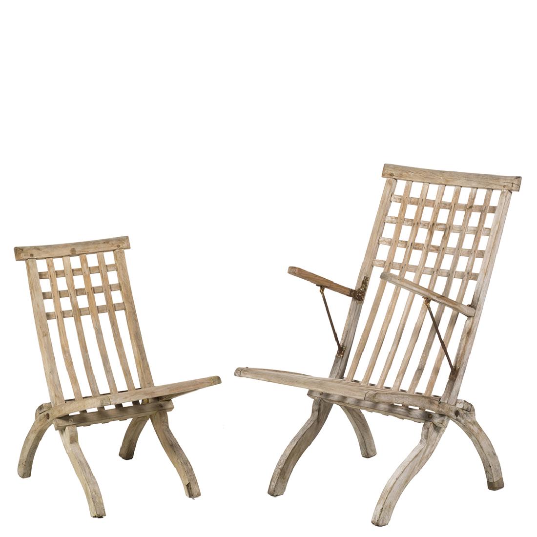 Robert Mallet Stevens Folding Chairs (2): Two folding chairs by Robert Mallet Stevens, France 1950s.