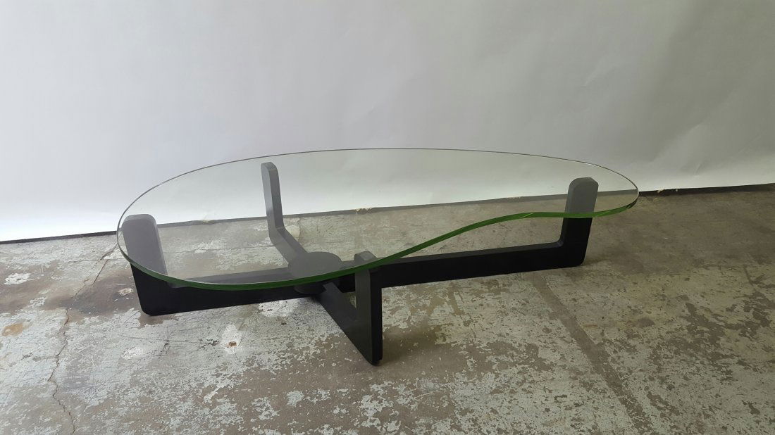 Mid- century Biomorphic Glass Top Table (1 of 2)