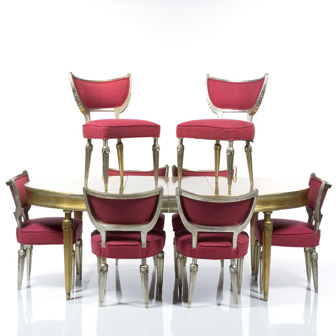 Silver leaf Dining set (table and 8 chairs) (1 of 4)