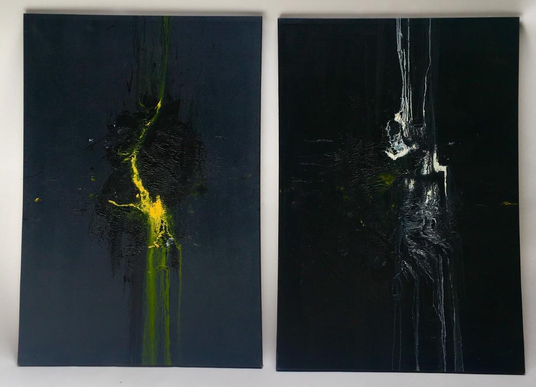 Pair of Abstract Paintings (2)black (1 of 3)