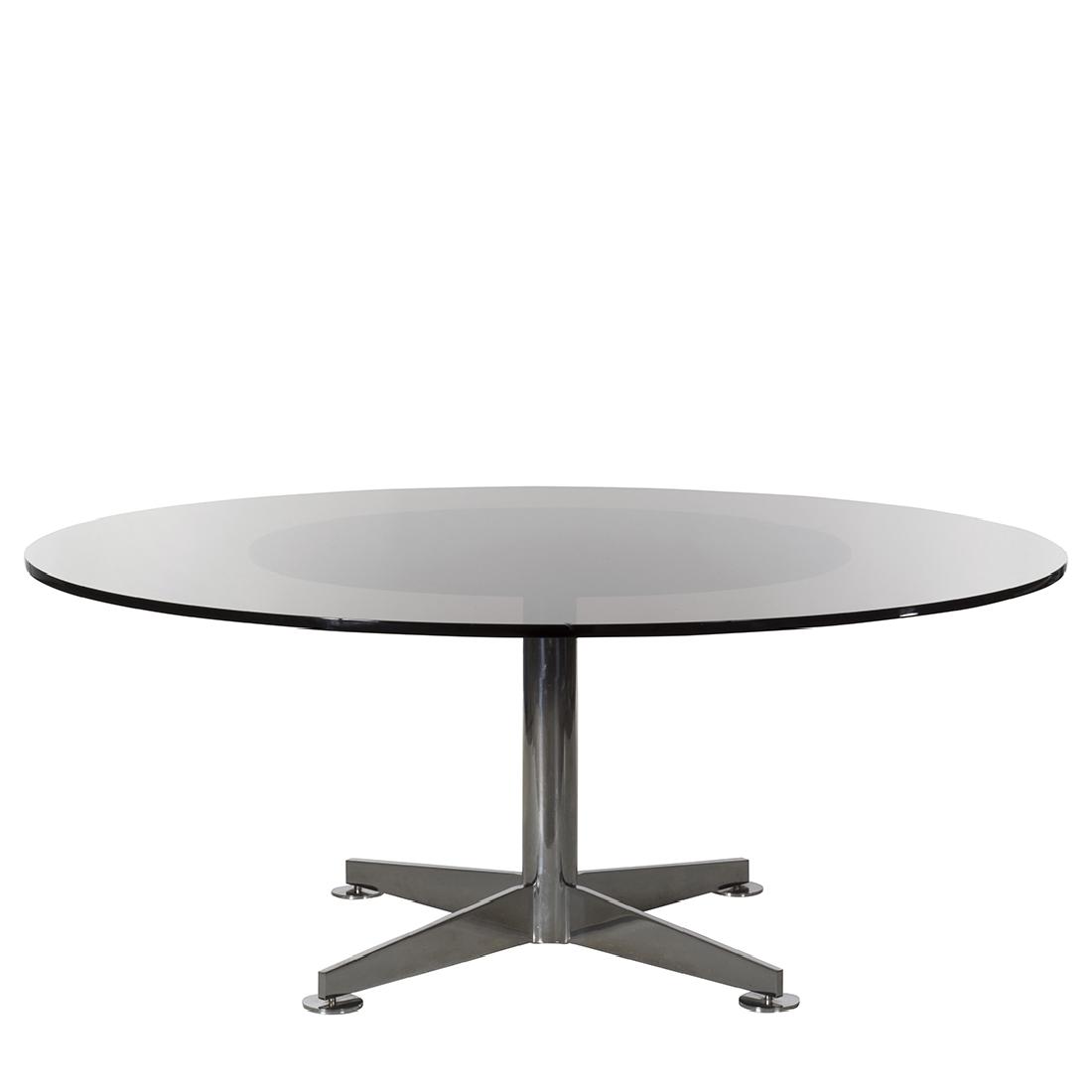 Large Chrome and Glass Dining Table (1 of 2)