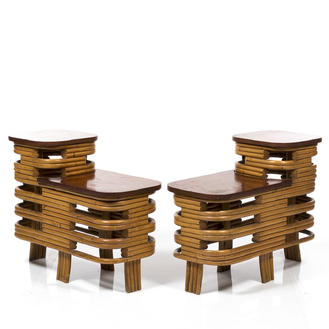 Paul Frankl Rattan End Tables (2) (1 of 4)