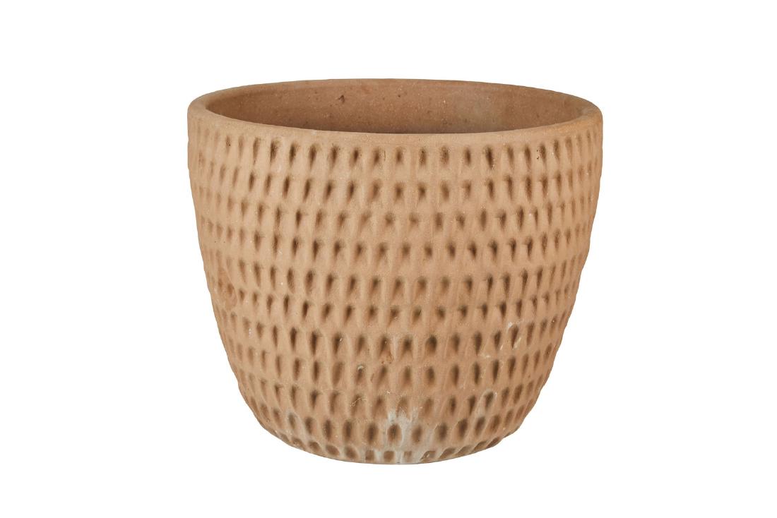 Stan Bitters Stoneware Thumb Pot Planter: Stoneware thumb pot by Stan Bitters, 1970s. 20" H x 23" D.