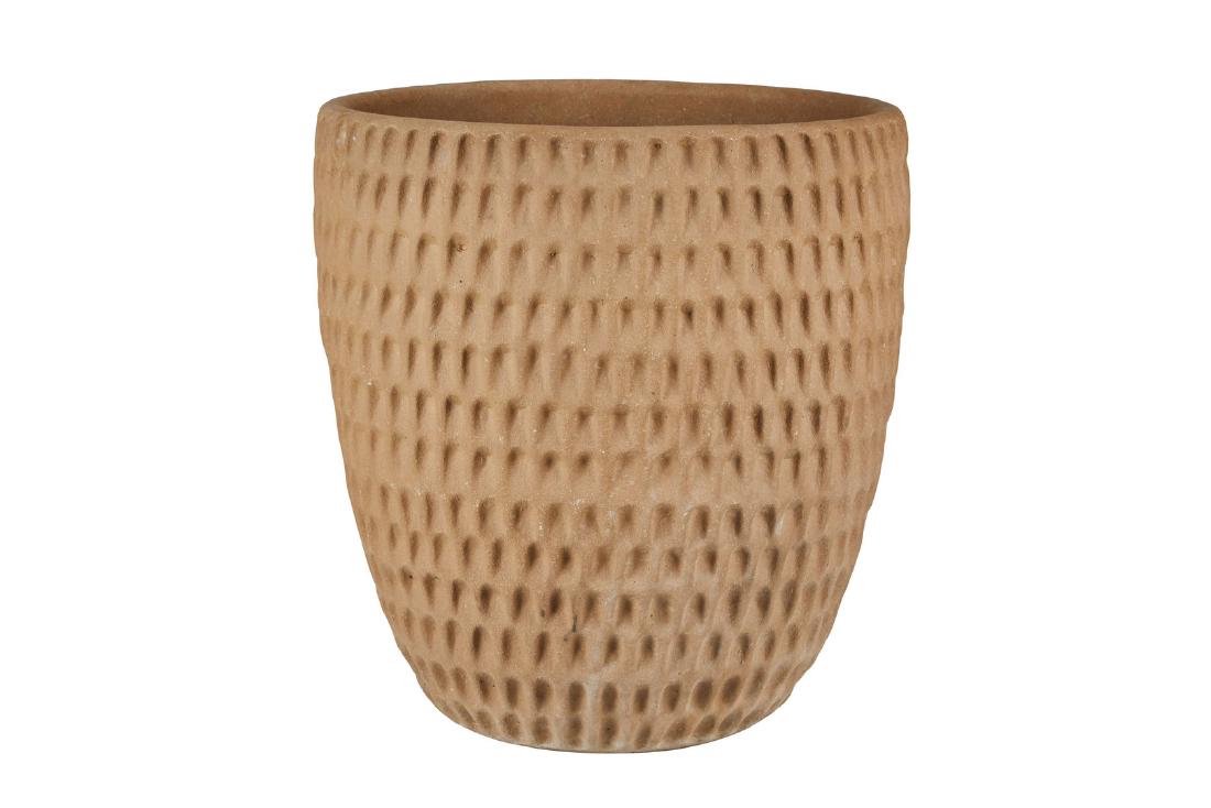 Stan Bitters Stoneware Thumb Pot Planter: Large stoneware thumb pot by Stan Bitters, 1970s. 24" H x 21" D.