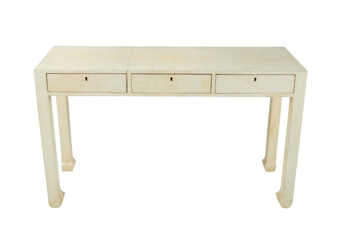 Parchment Console Table With Drawers (1 of 4)