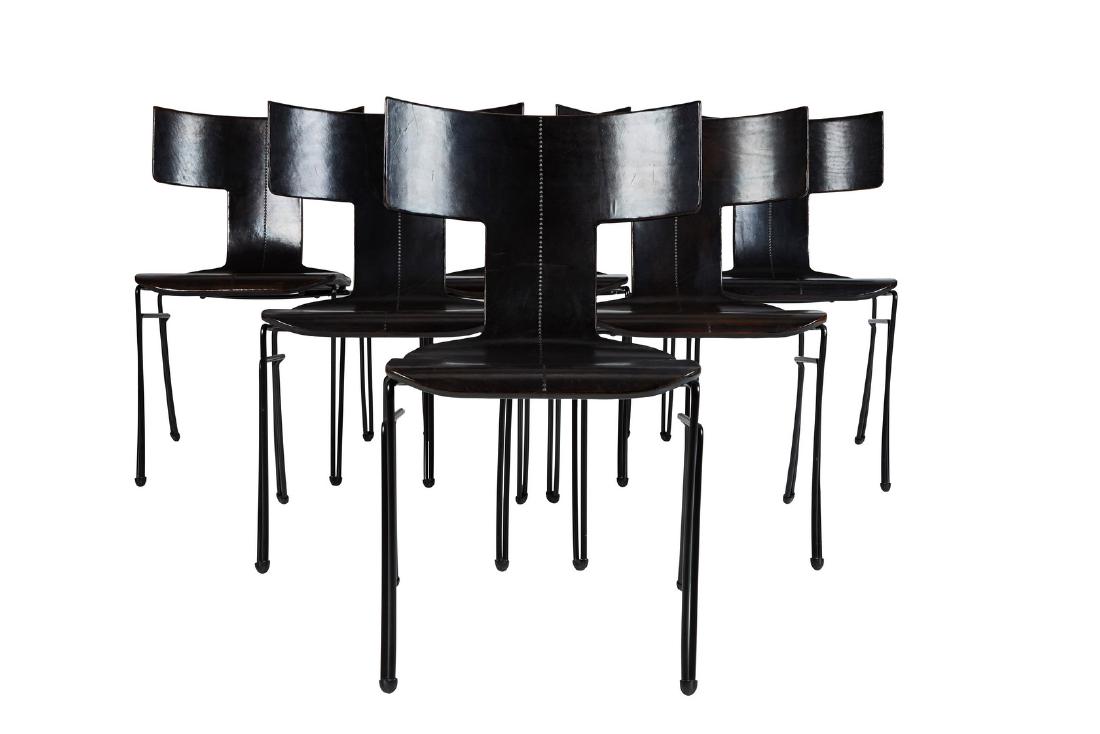 Donghia Leather Anziano Klismos Stacking Chairs (6) (1 of 4)