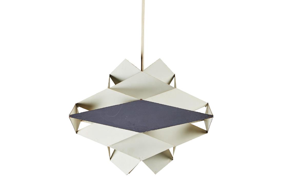 Preben Dahl Symphony Pendant Lamp: Painted aluminum Symphony pendant lamp by Preben Dahl for Lightolier, 1960s. 10" H x 17" D.