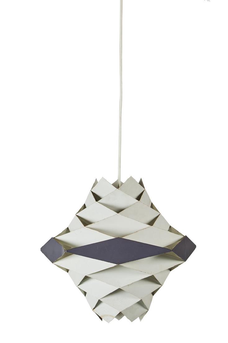 Preben Dahl Symphony Pendant Lamp: Painted aluminum Symphony pendant lamp by Preben Dahl for Lightolier, 1960s. 14" H x 15" D.