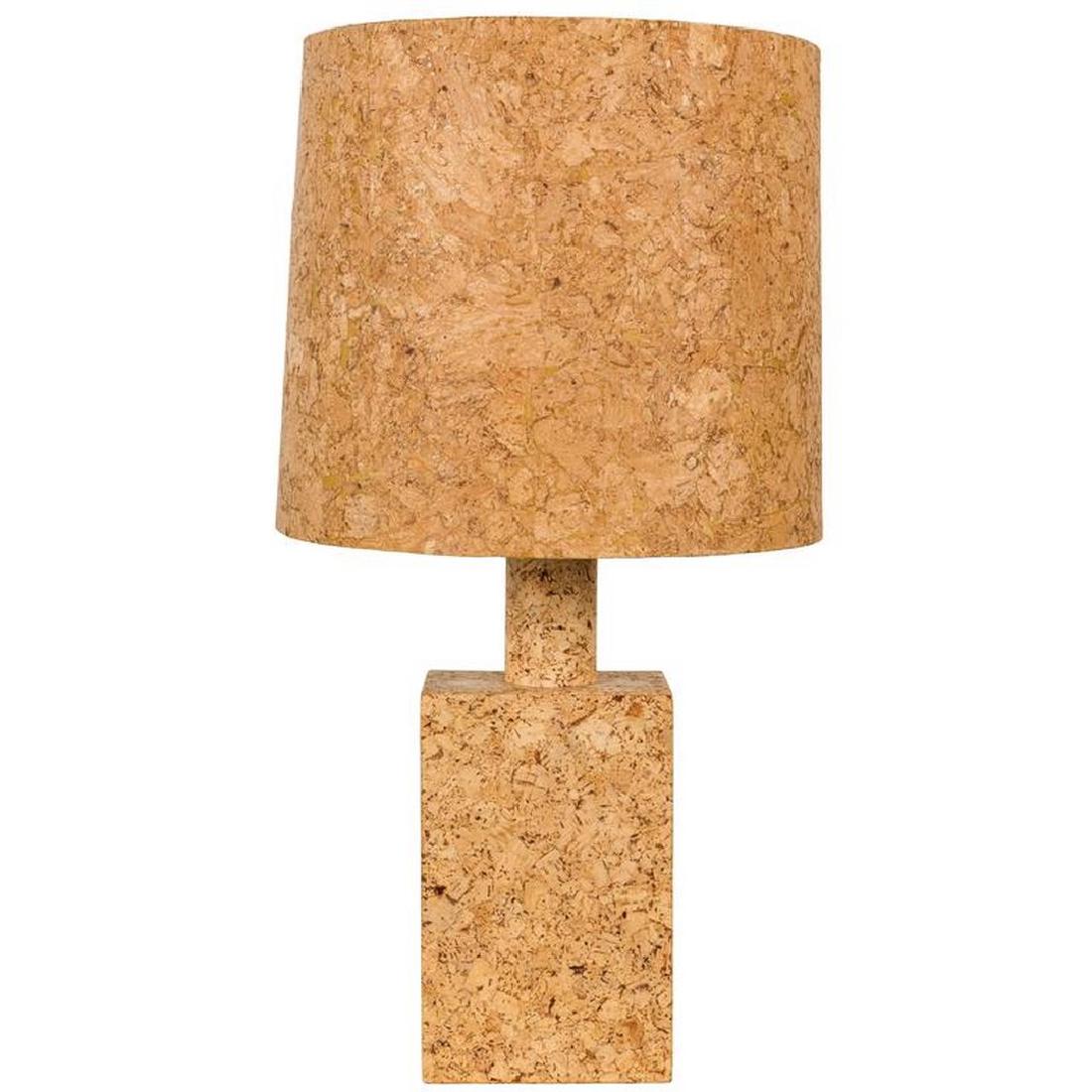 Cork Table Lamp with Cork Shade (1 of 1)