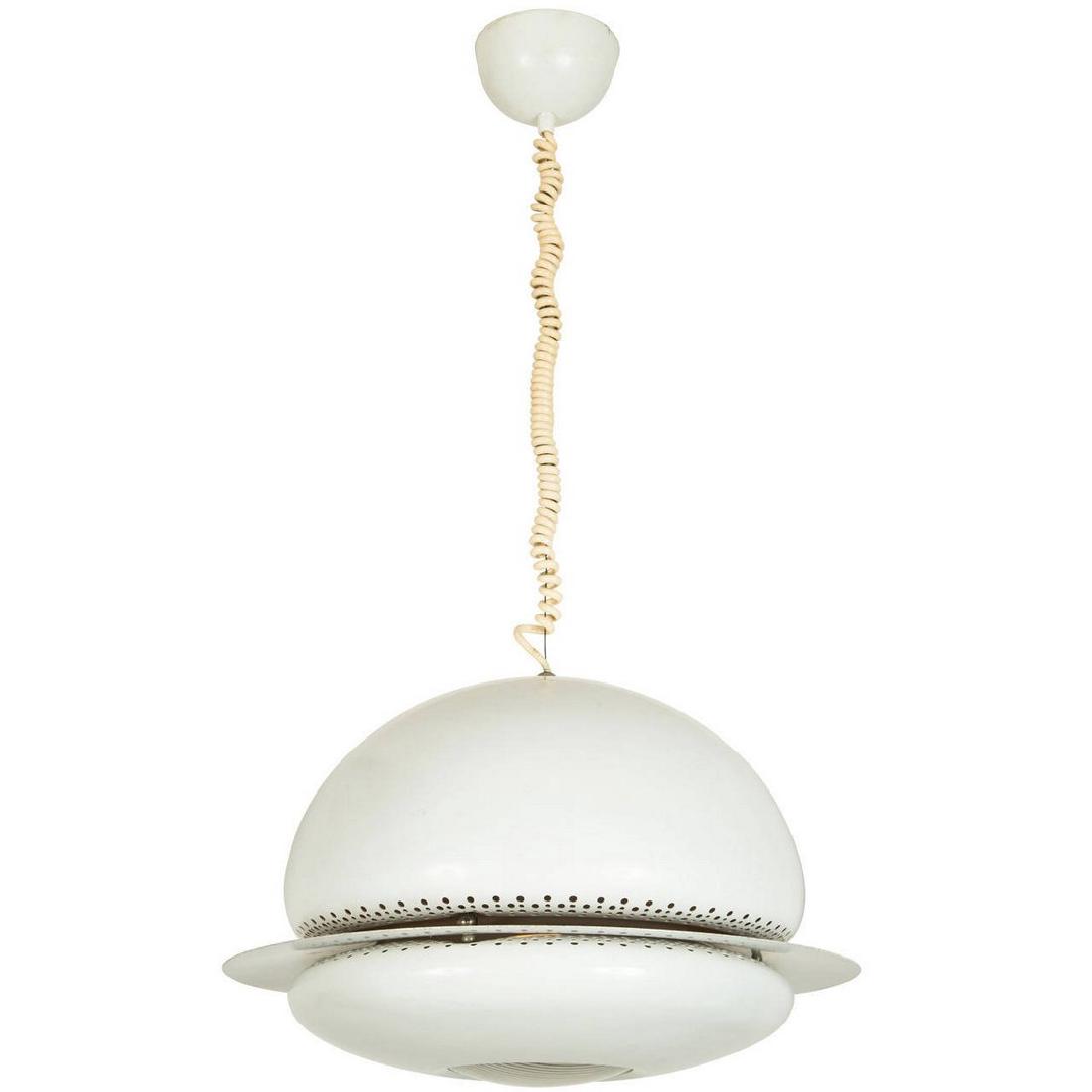 Tobia Scarpa Nictea Pendant Lamp: Aluminum Nictea pendant by Tobia Scarpa for Flos, 1961. 11.5" H x 19.5" D.