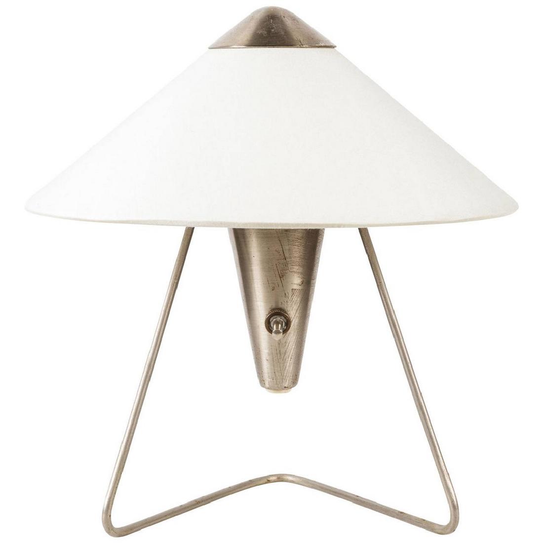 Josef Hurka and Helena Frantova Table Lamp: Table or wall lamp with pivoting shade by Josef Hurka and Helena Frantova, Austria 1950s. 10” H x 7” D.