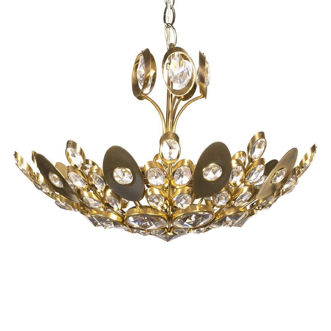 Italian Crystal and Brass Dome Light (1 of 2)