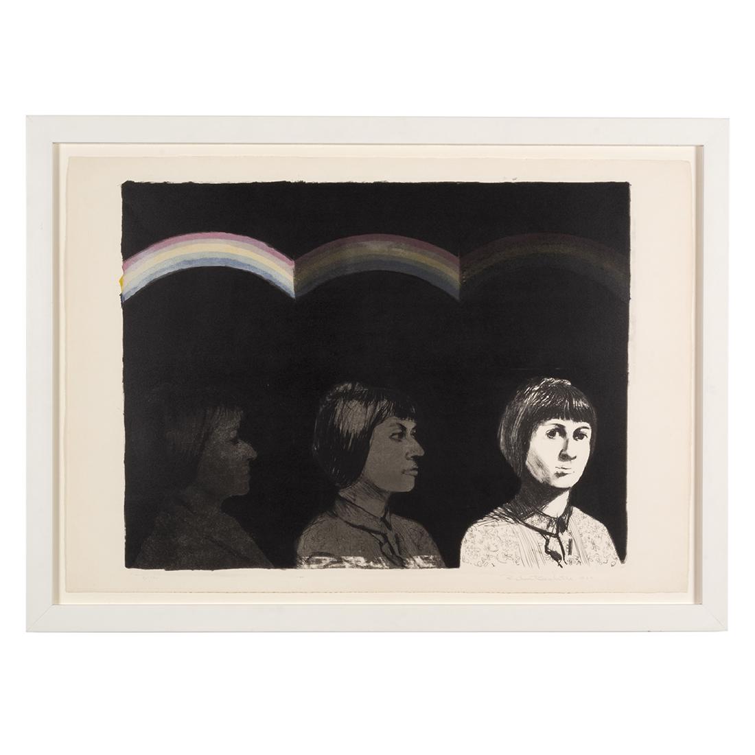 Robert Bechtle Lithograph: The Disappearance of Nancy B. lithograph by Robert Bechtle, 1964. Pencil signed and dated 1964. Numbered: 8/12. 26” H x 34.5” W.
