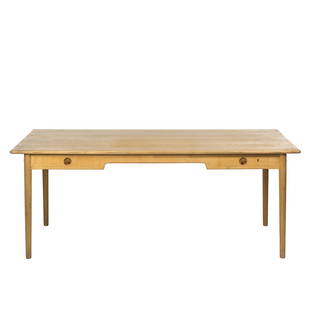 Hans Wegner Writing Desk: Model PP-312 ash writing desk by Hans Wegner for PP Mobler, Denmark 1950s. 29" H x 75" W x 27" D.