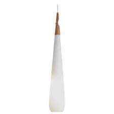 Uno & Osten Kristiansson Pendant Lamp: Satin glass and teak pendant lamp by Uno & Osten Kristiansson for Luxus, Sweden 1960. 22" H x 4 1/2" D.