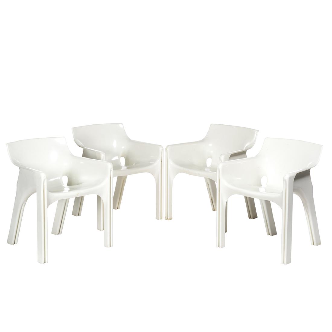 Vico Magistretti Gaudi Chairs (4): Four Gaudi chairs by Vico Magistretti for Artemide, Italy 1970s. 29" H x 23" W x 21" D.