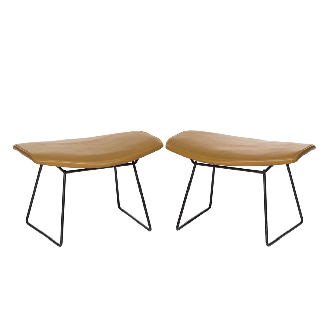 Harry Bertoia Ottomans: Pair of ottomans by Harry Bertoia for Knoll, 1960s. 14" H x 24" W x 17" D.
