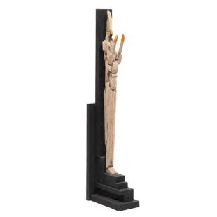 Richard Faralla Sculpture: Osiris, Father of Gods, Kings of the Underworld painted wood assemblage by Richard Faralla, 1983. 24" H x 6.5" W x 8.5" D.