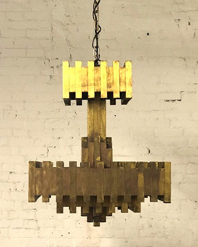 Architectural Belgian Brass Chandelier (1 of 1)