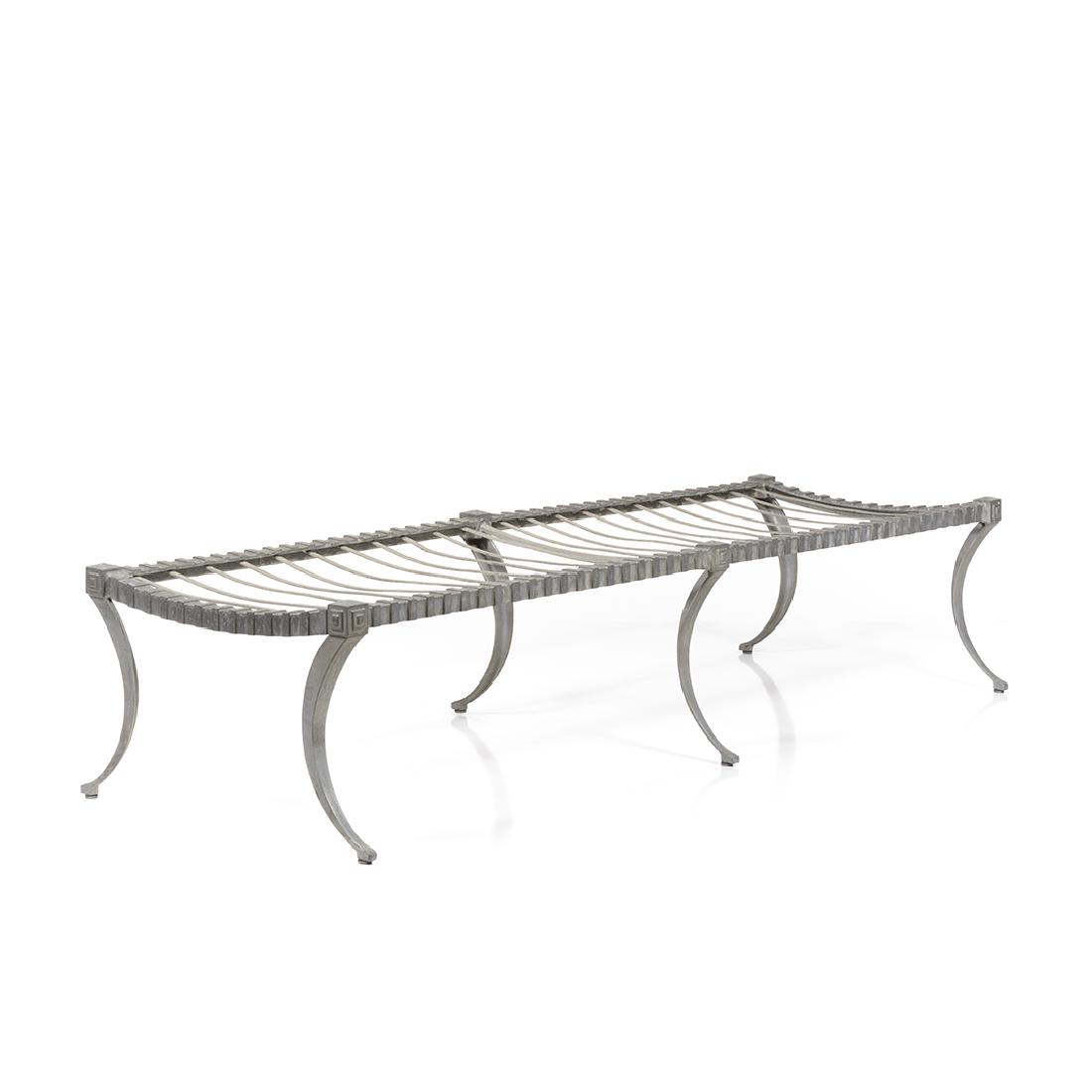 Thinline Klismos Daybed: Aluminum Klismos daybed or bench by Thinline, 1960s. 16" H x 75" W x 25" D.