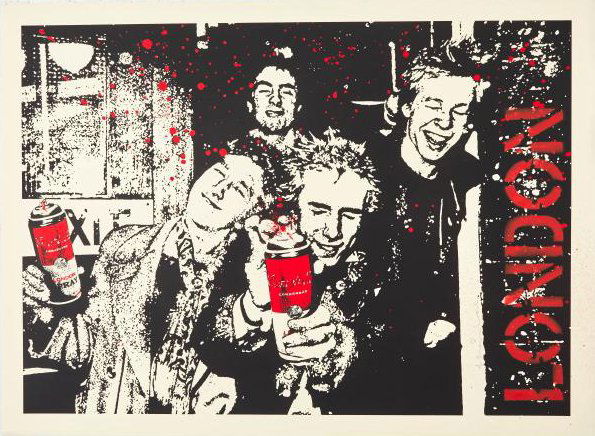 Mr. Brainwash Anarchy in the UK Screenprint: Anarchy in the UK screenprint by Mr. Brainwash, 2009. Edition of 100. 22H x30W xD inches