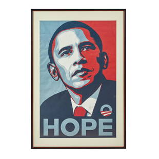 Shepard Fairey Barack Obama Hope Lithograph: Barack Obama Hope original lithograph by Shepard Fairey. Signed and dated 2008. This original version was created for posting in public spaces. 41H x27.5W xD inches