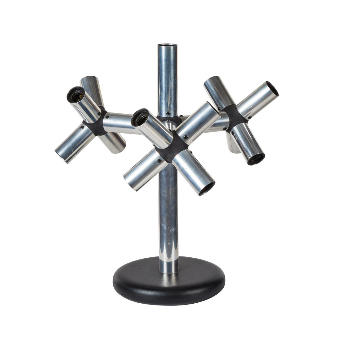 Robert Haussmann Table Lamp: Chrome plated metal table lamp by Robert Haussmann, 1960s. 22H x18W x18D inches