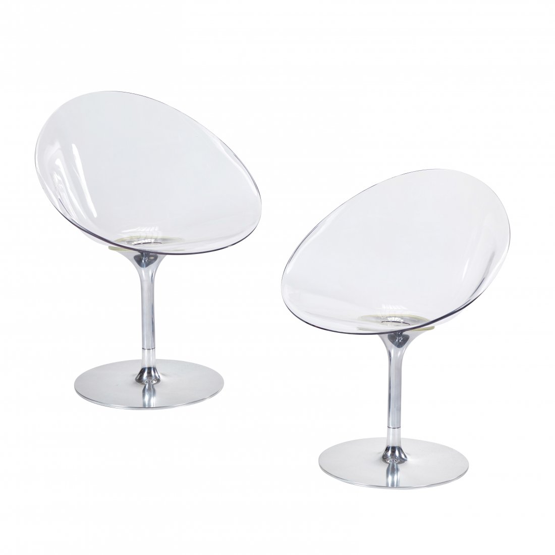 Kartell Ero Chairs (2): Acrylic Ero chairs by Kartell, 1990s. 32H x25W x26D inches