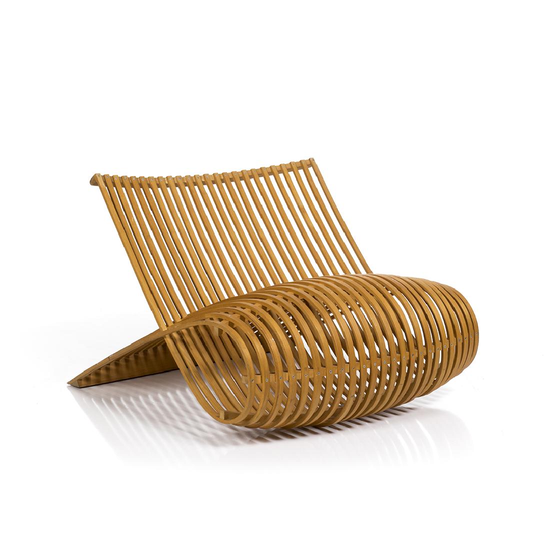 Marc Newson Wood Chair: Wood chair by Marc Newson for Cappellini, Italy 1990s.