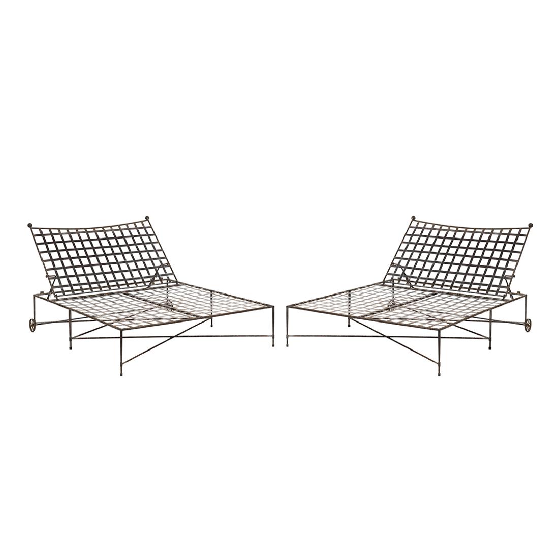 Double Wide Iron Chaise Lounges (2) (1 of 7)