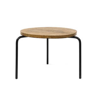 Luther Conover Stool: Wood and iron stool by Luther Conover, 1950s.