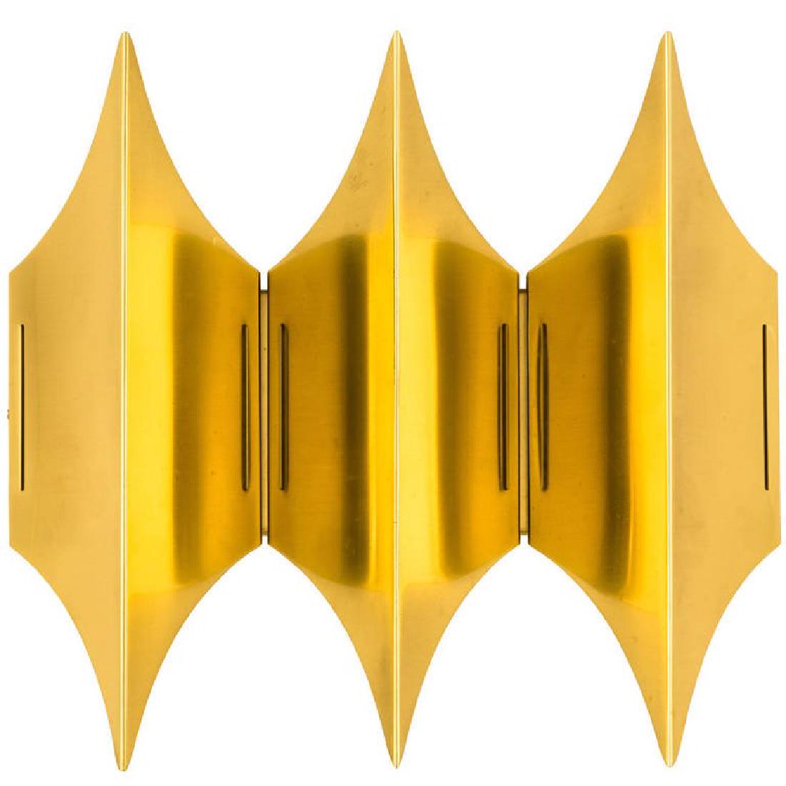 Lyfa Gothic III Sconce: Gothic III brass sconce by Lyfa, Denmark 1960s.
