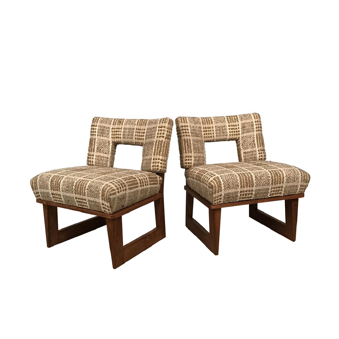 Paul Laszlo Lounge Chairs: Pair of diminutive lounge chairs by Paul Laszlo for Brown Saltman, 1950.