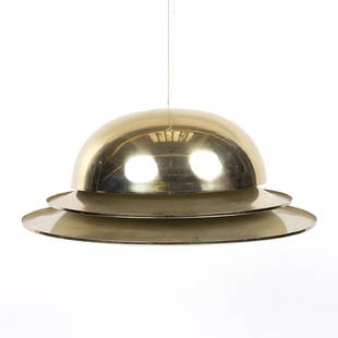 Fontana Arte Lanzichenecchi Pendant Lamp: Nickel plated brass and satin glass Lanzichenecchi pendant lamp by Gianemilio Piero and Anna Monti for Fontana Arte, Italy 1967.