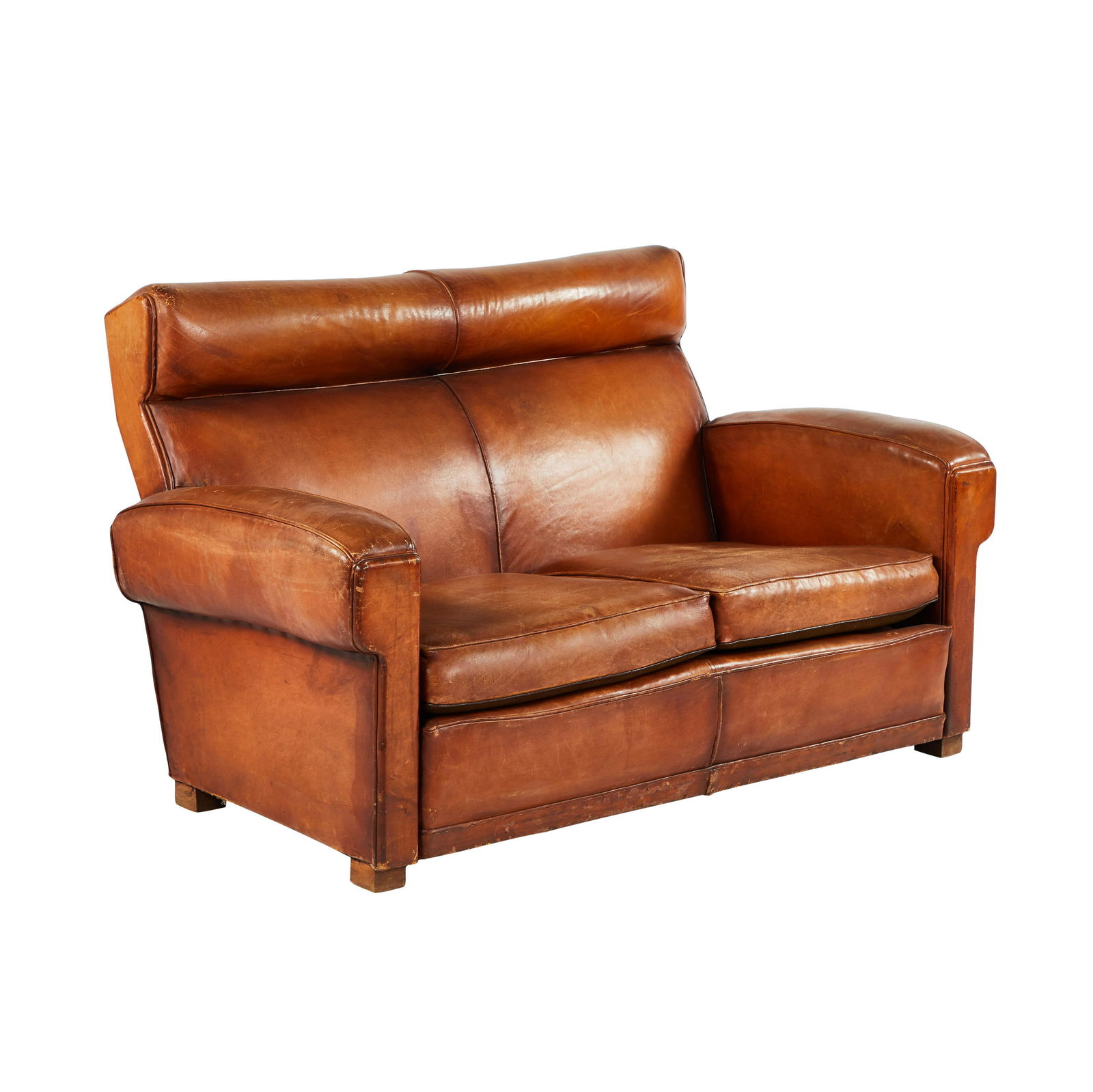 French Leather Loveseat (1 of 3)