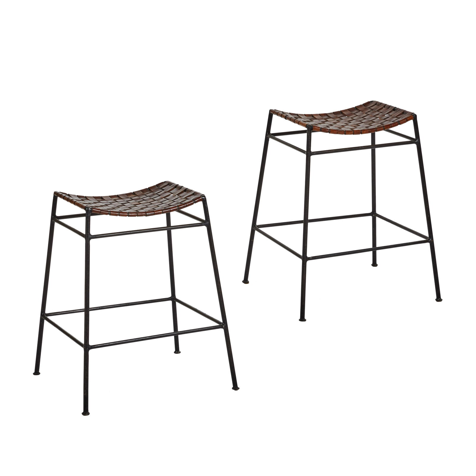 Leather and Iron Counter Stools (2) (1 of 3)