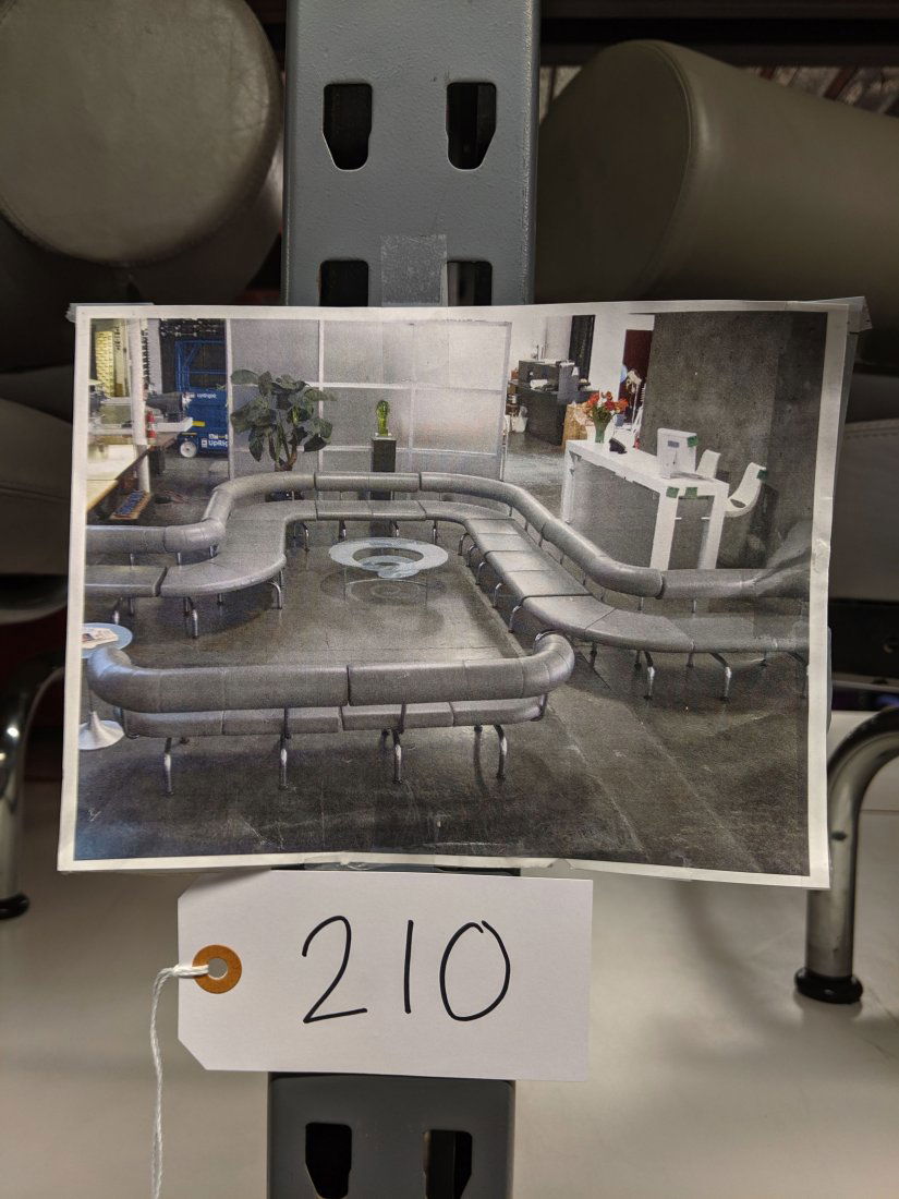 Sectional Seating (12): Twelve-piece undulating sectional seating.