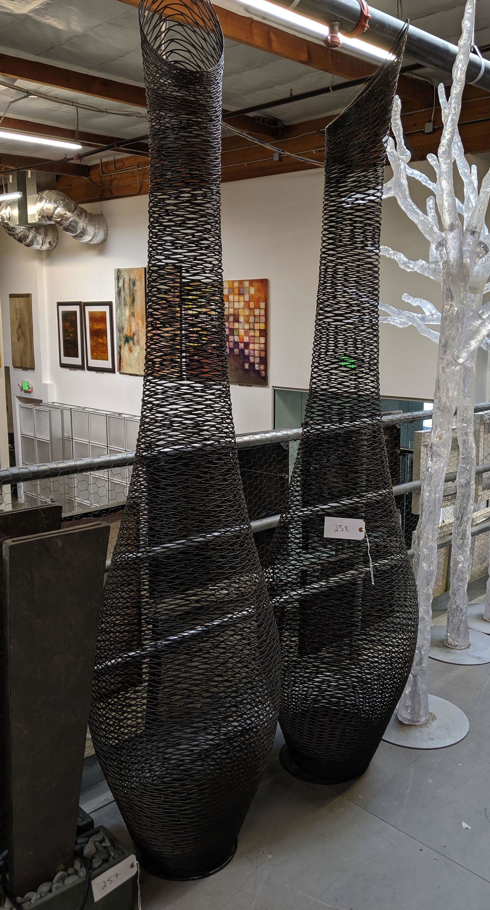 Woven Metal Floor Sculptures (2) (1 of 3)