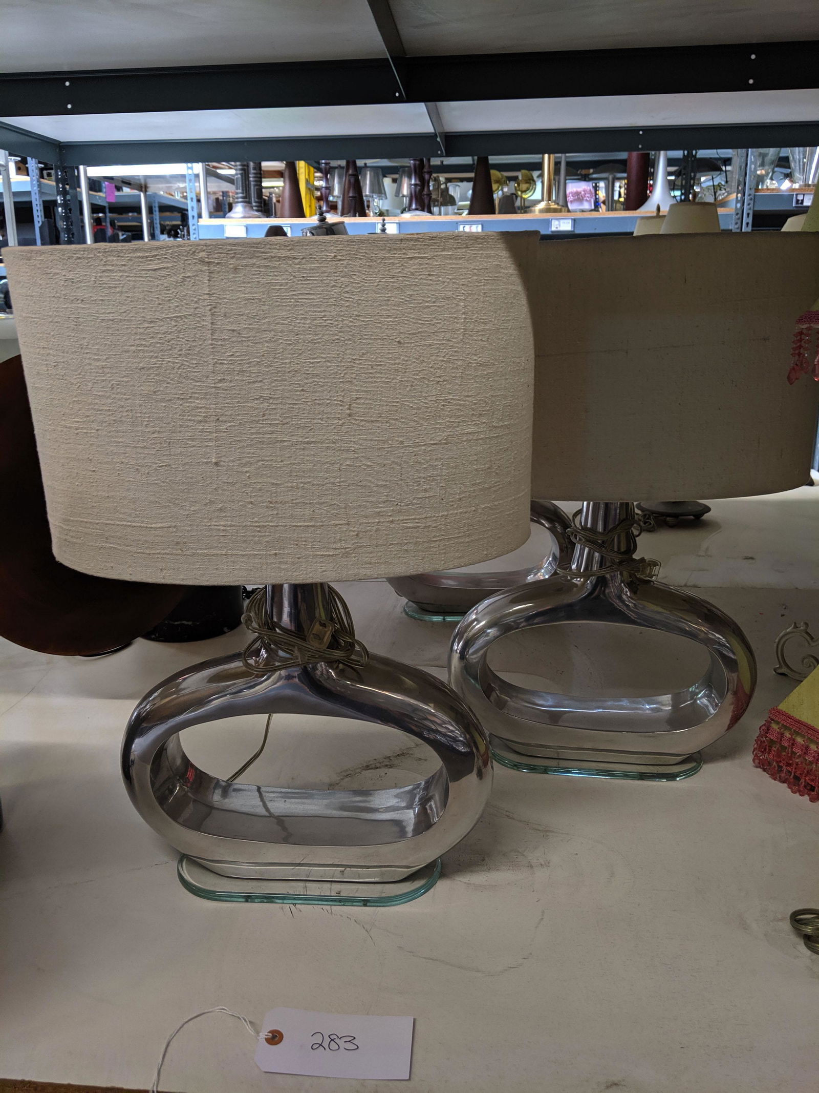 Rounded Silver Table Lamps (3) (1 of 1)