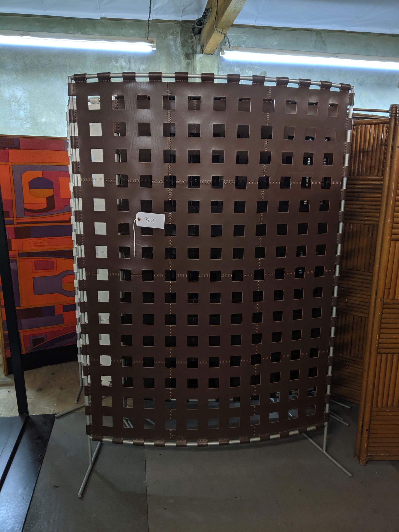 Brown Leather Room Dividers (4) (1 of 1)