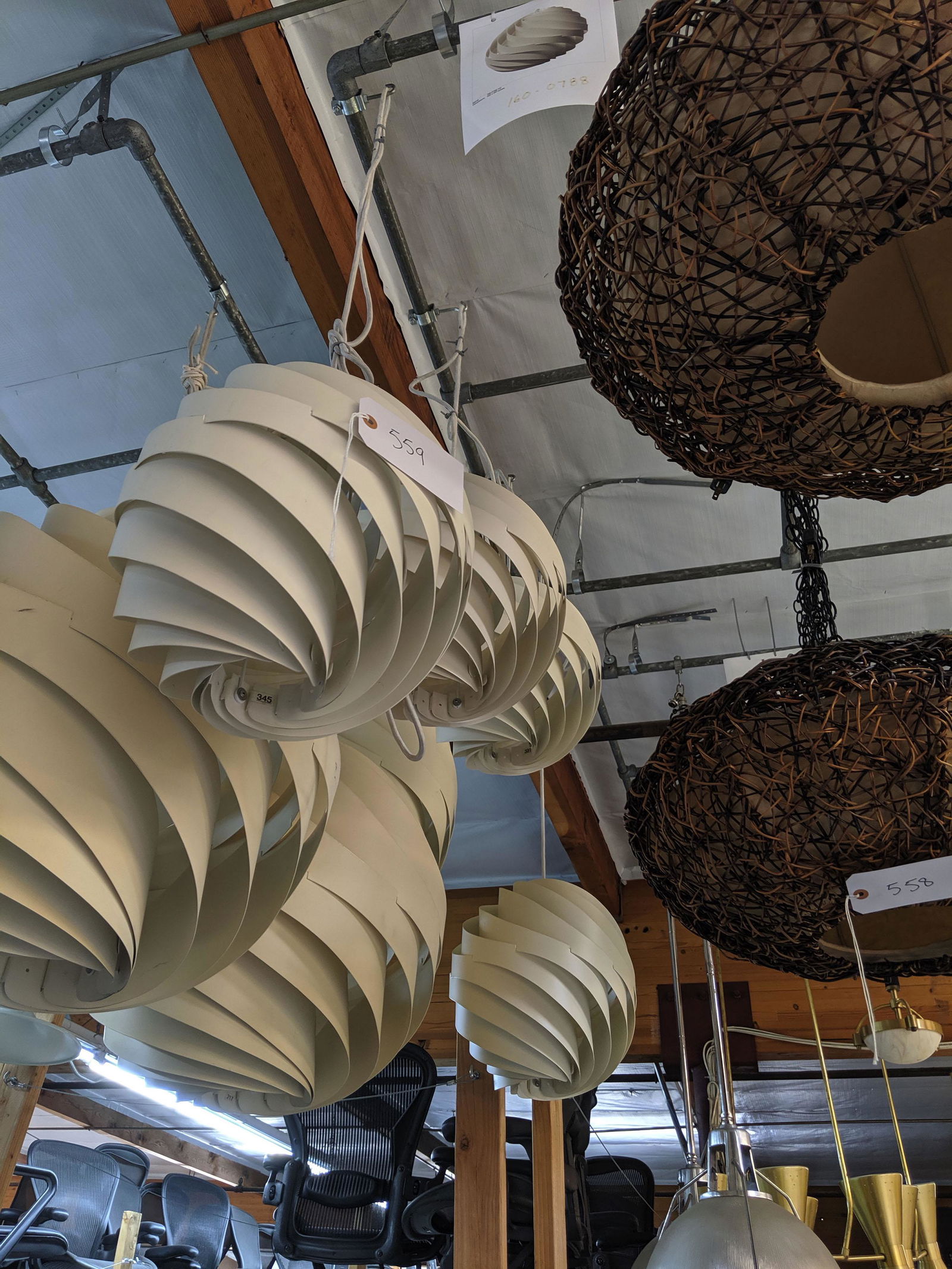Small Swirled Pendant Lights (1 of 2)