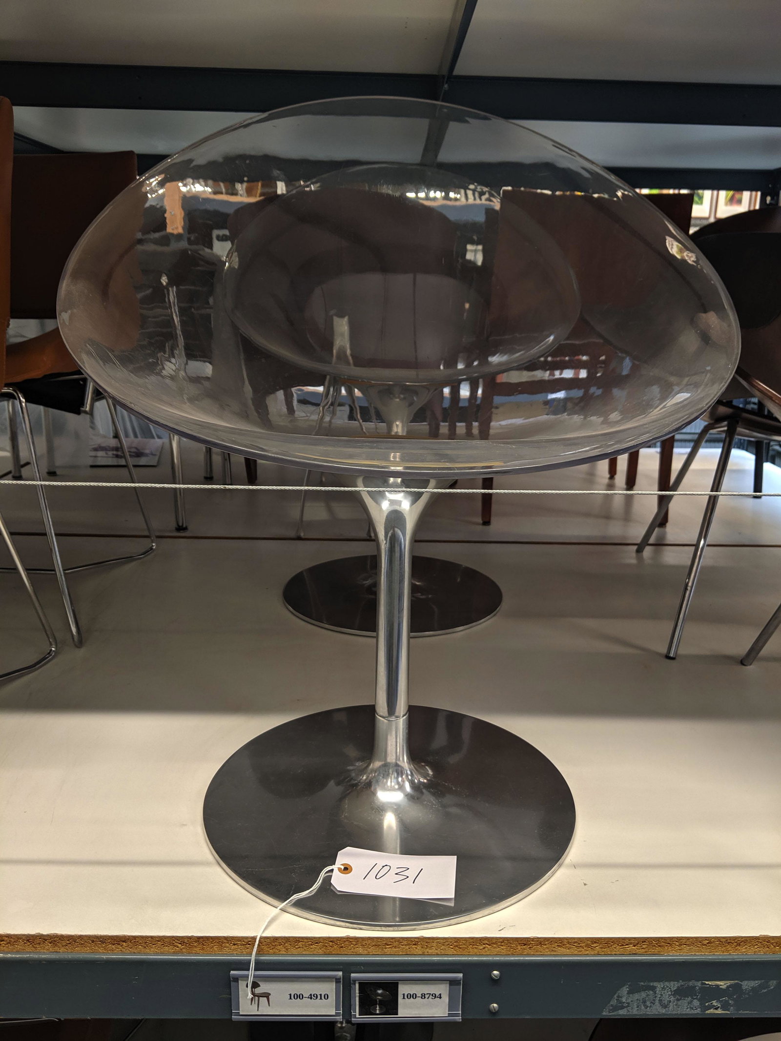 Eros Chairs: Set of three Eros chairs by Kartell.