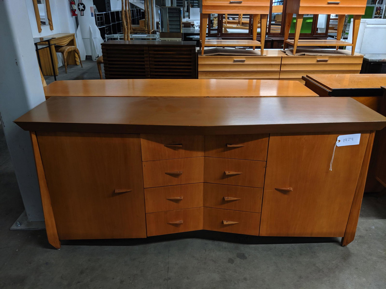 Modernist Credenza: Modernist angled credenza.