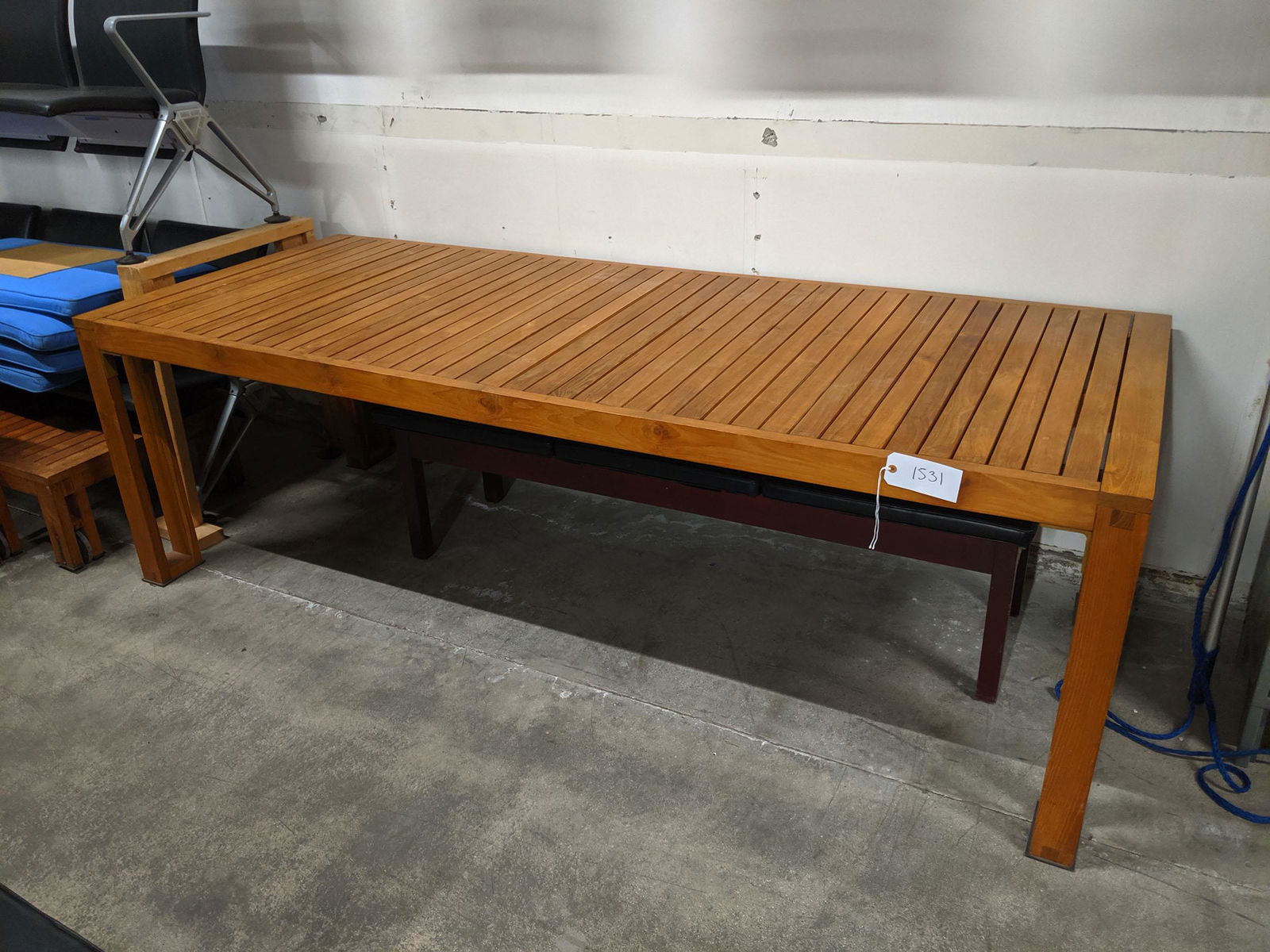 Large Slatted Teak Dining Table (1 of 1)