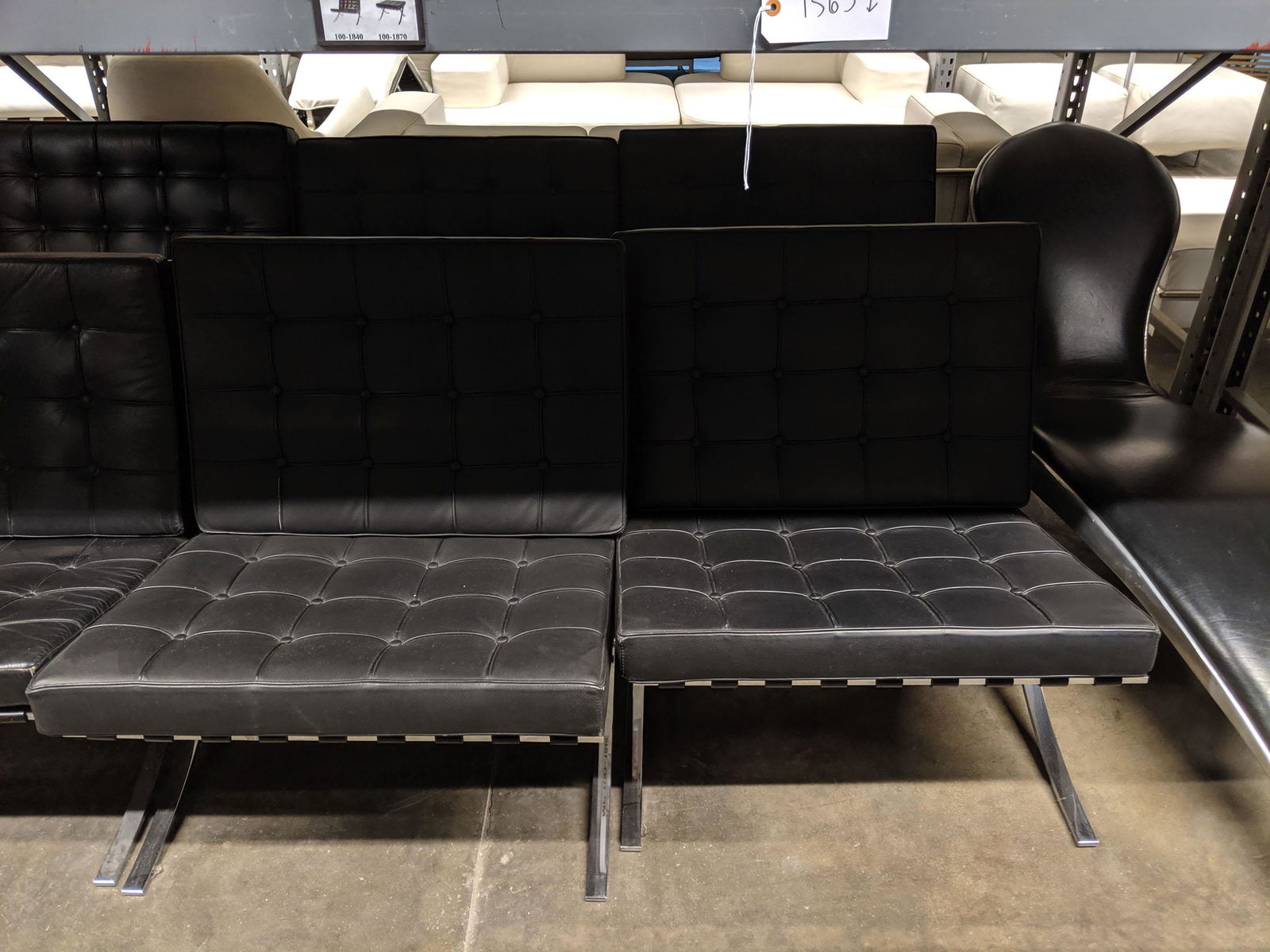 Mies van der Rohe Style Chairs and Ottomans (1 of 1)