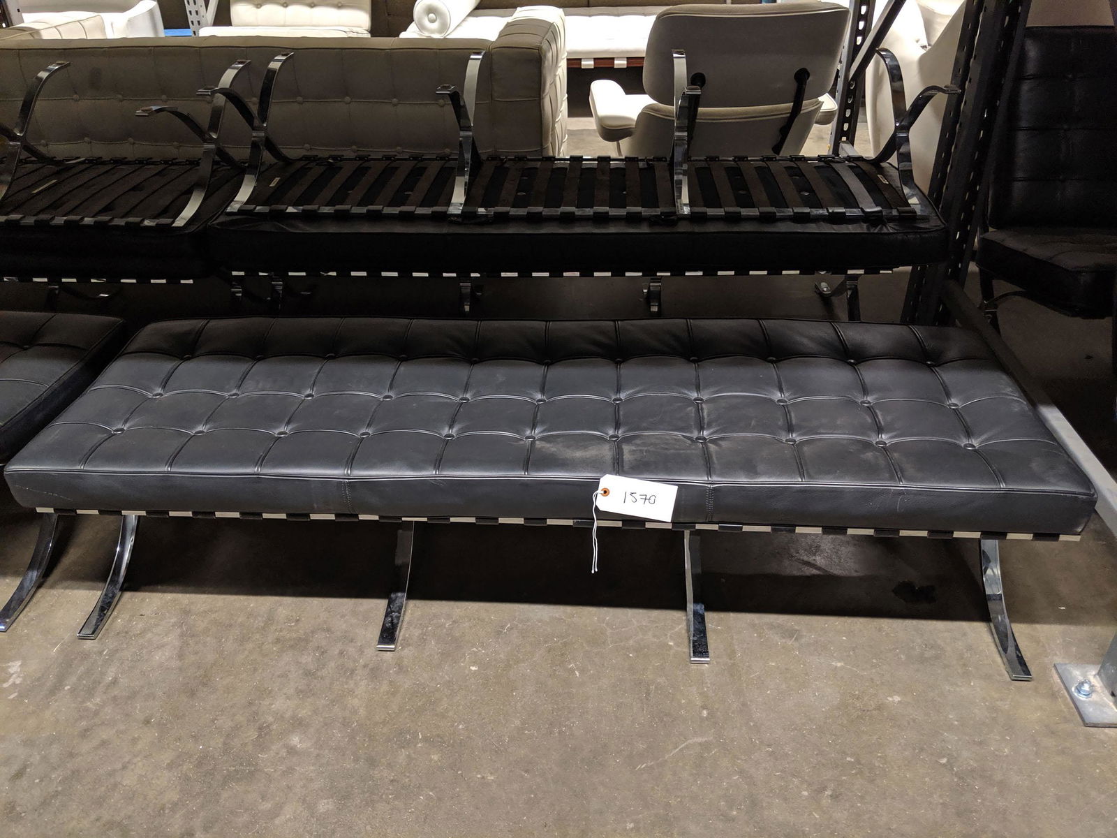 Mies van der Rohe Style Three-Seat Bench (1 of 1)