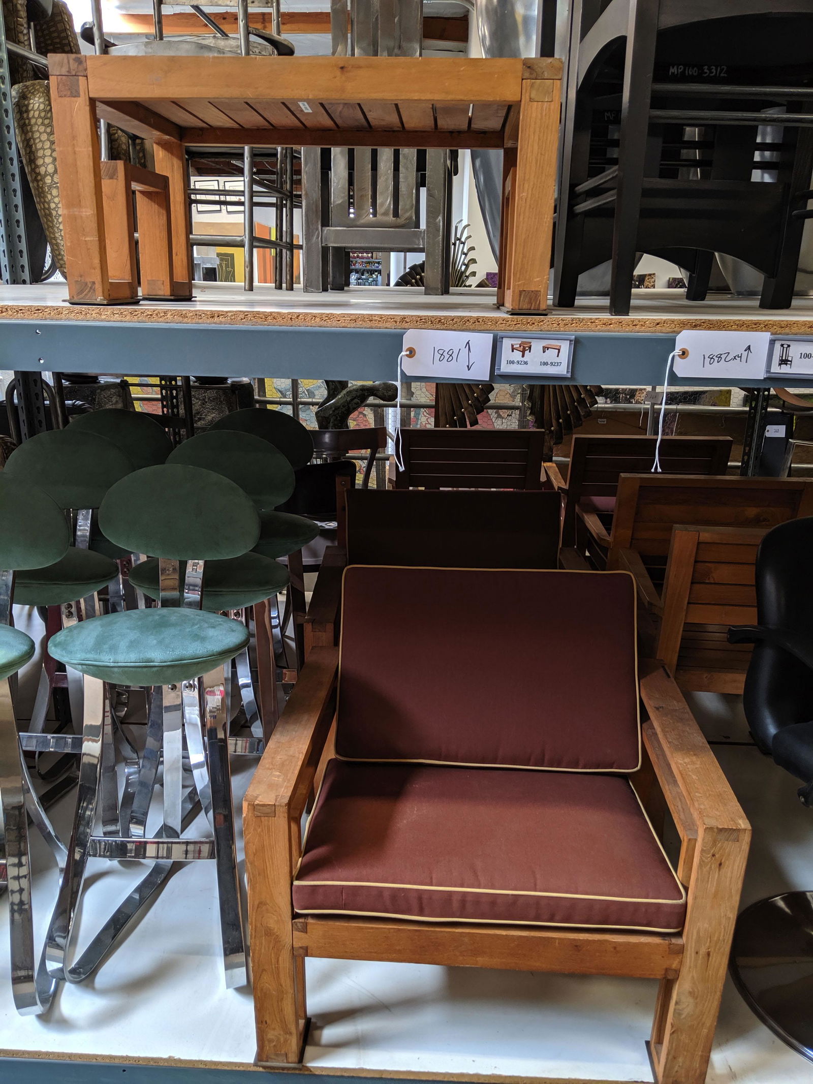 Teak Armchairs and Ottoman (1 of 3)